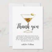 Moderne Seifenspuldusche und Martini Cocktail Baby Dankeskarte (Vorderseite)