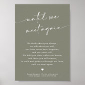 Moderne Seite Grün in liebevollem Gedächtnis Hochz Poster (Vorne)