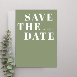 Moderne Seite Grün Minimalistische einfache Hochze Save The Date
