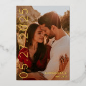 Moderne Seitenstrassen Datumsanzeige Imitate Save  Folieneinladung (Vorderseite)