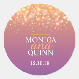 Moderne Sektsparkbläschen Hochzeitsaufkleber Runder Aufkleber