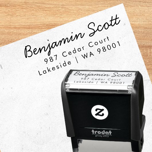Moderne selbstfärbende Versandadressestempel Permastempel