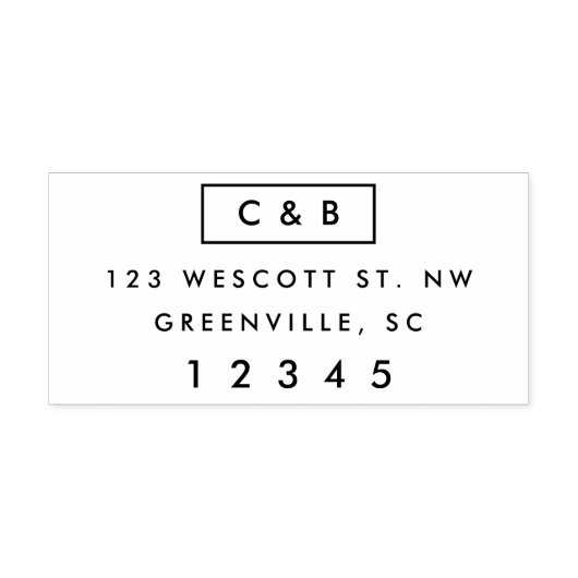 Moderne Selbstfarbige Rücksendeadresse Briefmarke Permastempel (Design)