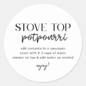 Moderne selbstgemachte Weihnachts-Stovetop-Potpour Runder Aufkleber (Vorderseite)