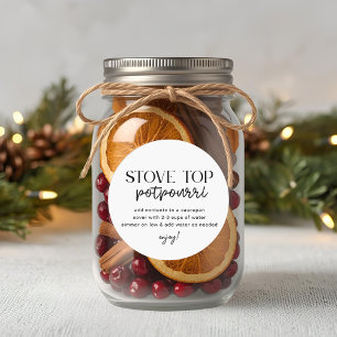 Moderne selbstgemachte Weihnachts-Stovetop-Potpour Runder Aufkleber