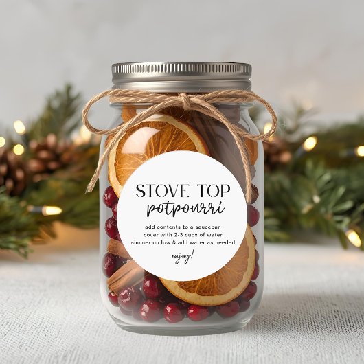Moderne selbstgemachte Weihnachts-Stovetop-Potpour Runder Aufkleber