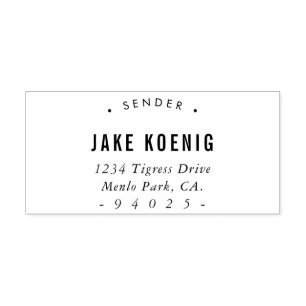 MODERNE SELBSTPRE-ADRESSE-Rückkehr vom Sender Gummistempel