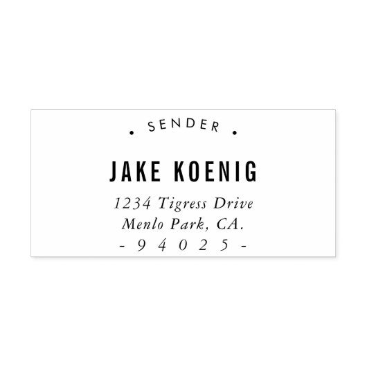 MODERNE SELBSTPRE-ADRESSE-Rückkehr vom Sender Gummistempel (Prägung)