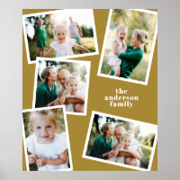 Moderne Senf-Multi-Foto-Wohngestaltung