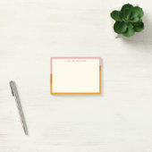 Moderne Senfrosa Rand personalisierter Name Post-it Klebezettel (Büro)
