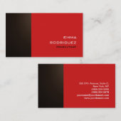 Moderne Sepia Brown Red Sophisticy Trendy Style Visitenkarte (Vorne/Hinten)
