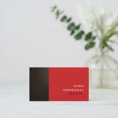 Moderne Sepia Brown Red Sophisticy Trendy Style Visitenkarte (Stehend Vorderseite)