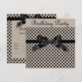 MODERNE SEPIA SPOT BOW PARTY EINLADUNG (Vorne/Hinten)