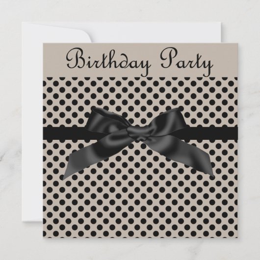 MODERNE SEPIA SPOT BOW PARTY EINLADUNG (Vorderseite)
