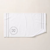 Moderne Serene Elegant Green Einziges Monogramm Badhandtuch Set (Handtuch)