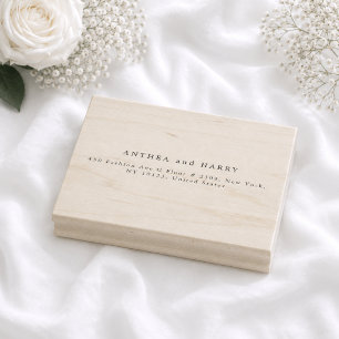 Moderne Serif-Rücksende-Adresse-Hochzeit-Stempel a Gummistempel