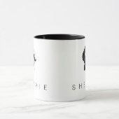 Moderne Sheepadoodle-Kunst - Geometrisch Schwarz & Tasse (Zentrum)