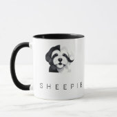 Moderne Sheepadoodle-Kunst - Geometrisch Schwarz & Tasse (Links)