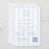Moderne Shell-Monogramm-Hochzeitsprobe-Abendessen Einladung (Vorderseite)