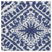 Moderne Shibori Batik Navy Indigo Blau und Weiß Stoff (Nahaufnahme)