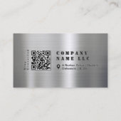 Moderne Shiny Brushed Metal Bold Stift Maskuline Visitenkarte (Rückseite)