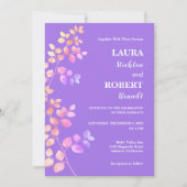 Moderne Shiny Floral Wedding Einladung (Vorderseite)