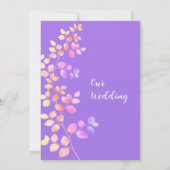 Moderne Shiny Floral Wedding Einladung (Rückseite)