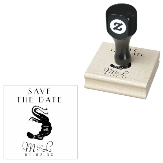 Moderne Shrimp Ocean Save the Date Design Briefmar Gummistempel (Stempel)