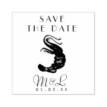 Moderne Shrimp Ocean Save the Date Design Briefmar