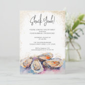 Moderne Shuck yeah Sommerauster geröstetes Party P Einladung (Stehend Vorderseite)