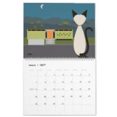 Moderne siamesische Katzen des Mittelalters Kalender (Mär 2027)