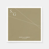 Moderne sich kreuzende Linien Hochzeit Serviette (Vorderseite)