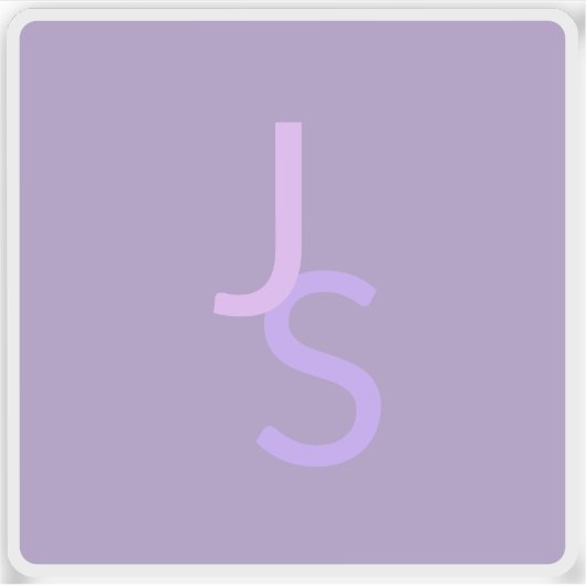 Moderne, sich überschneidende Mit Monogramm Initia Aufkleber (Vorderseite)