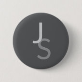 Moderne, sich überschneidende Mit Monogramm Initia Button (Vorderseite)