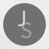 Moderne, sich überschneidende Mit Monogramm Initia Etiketten (Design 1)