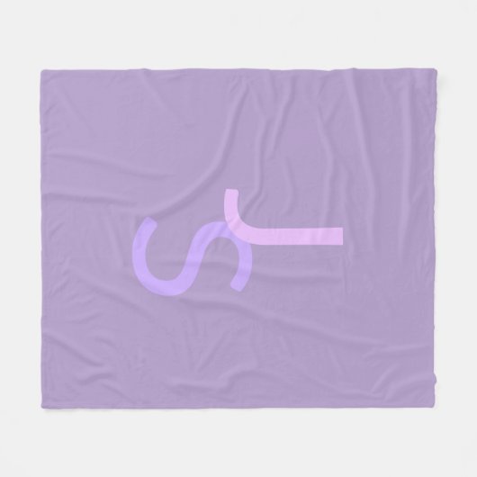 Moderne, sich überschneidende Mit Monogramm Initia Fleecedecke (Vorderseite (Horizontal))