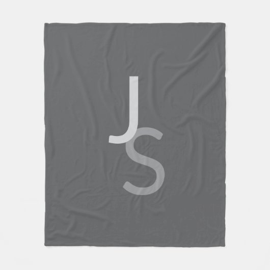 Moderne, sich überschneidende Mit Monogramm Initia Fleecedecke (Vorderseite)