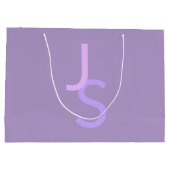 Moderne, sich überschneidende Mit Monogramm Initia Große Geschenktüte (Rückseite)