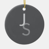 Moderne, sich überschneidende Mit Monogramm Initia Keramik Ornament (Vorne)