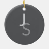 Moderne, sich überschneidende Mit Monogramm Initia Keramik Ornament (Hinten)