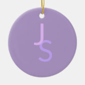 Moderne, sich überschneidende Mit Monogramm Initia Keramik Ornament (Vorne)