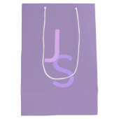 Moderne, sich überschneidende Mit Monogramm Initia Mittlere Geschenktüte (Rückseite)