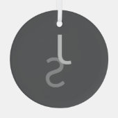 Moderne, sich überschneidende Mit Monogramm Initia Ornament Aus Glas (Rückseite)