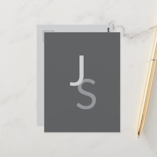 Moderne, sich überschneidende Mit Monogramm Initia Postkarte