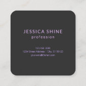 Moderne, sich überschneidende Mit Monogramm Initia Quadratische Visitenkarte (Rückseite)