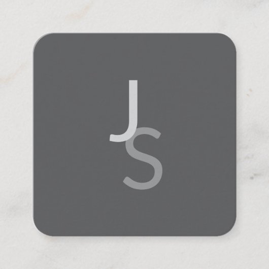 Moderne, sich überschneidende Mit Monogramm Initia Quadratische Visitenkarte (Vorderseite)