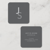 Moderne, sich überschneidende Mit Monogramm Initia Quadratische Visitenkarte (Vorne/Hinten)