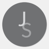 Moderne, sich überschneidende Mit Monogramm Initia Runder Aufkleber (Vorderseite)