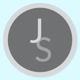 Moderne, sich überschneidende Mit Monogramm Initia Runder Aufkleber