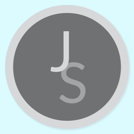 Moderne, sich überschneidende Mit Monogramm Initia Runder Aufkleber